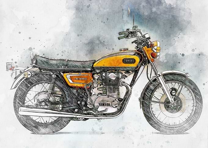 Yamaha XS650 Motorcycle Sketch