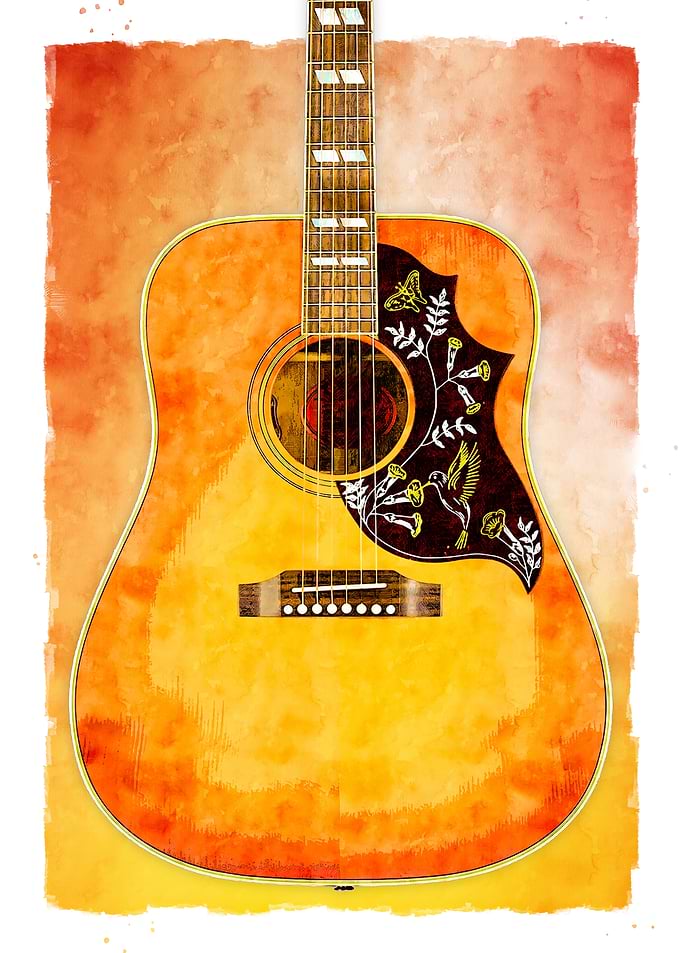 Acoustic Guitar Watercolor