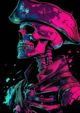 Neon Skull Pirate