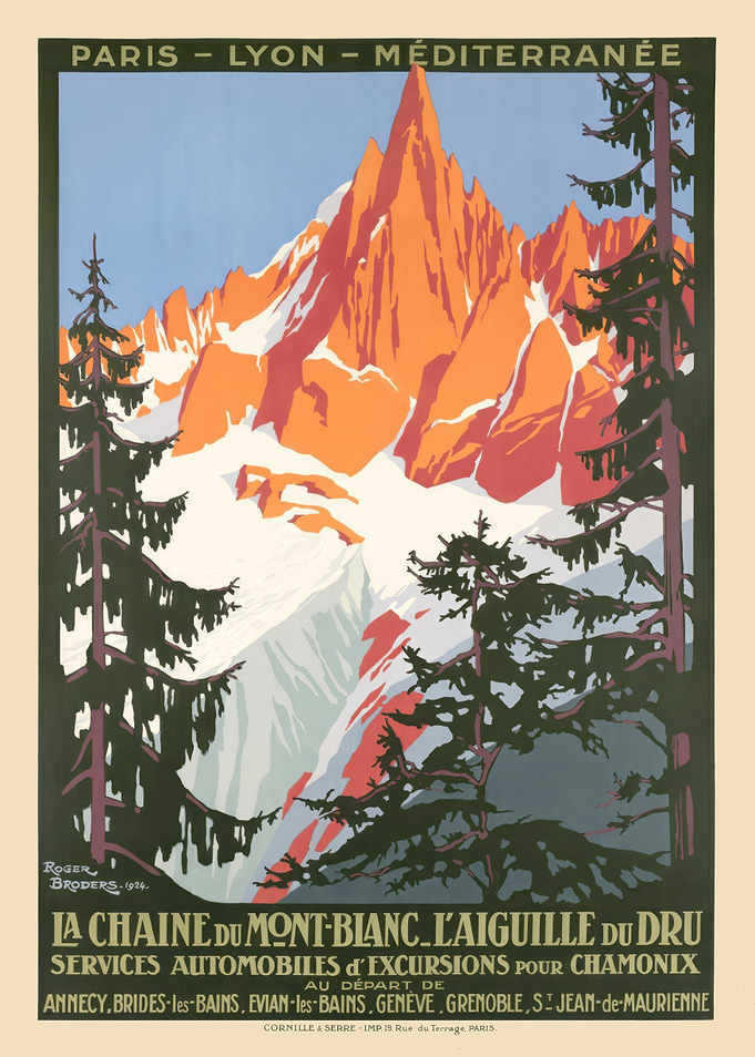 Mont Blanc Vintage Travel Print