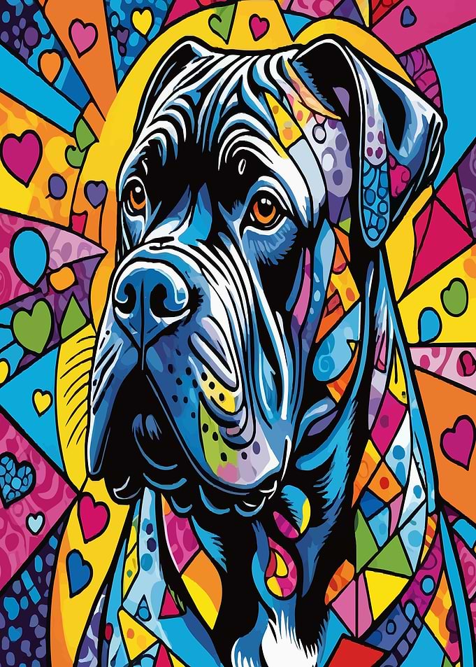 Colorful Dog Abstract Portrait