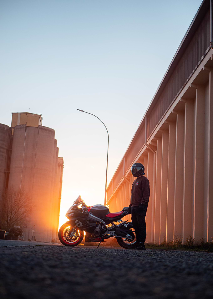 Motorcycle Sunset Silhouette