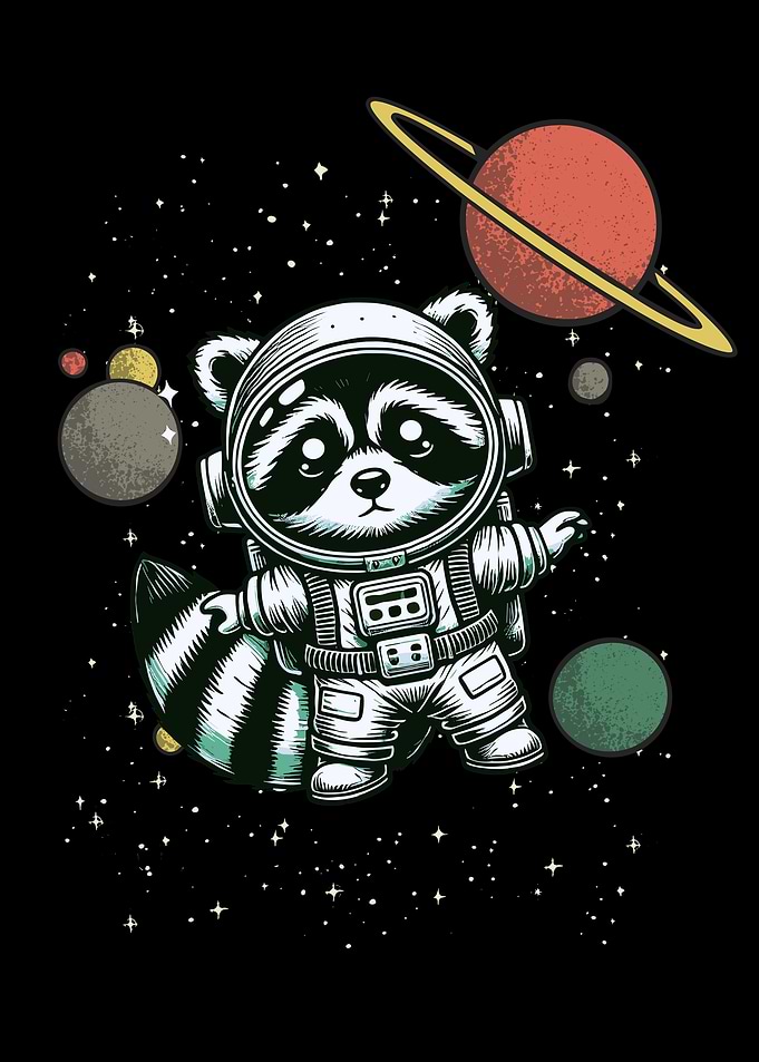 Cute Space Raccoon