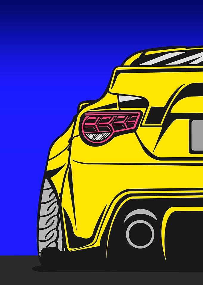 Yellow Sports Car Back