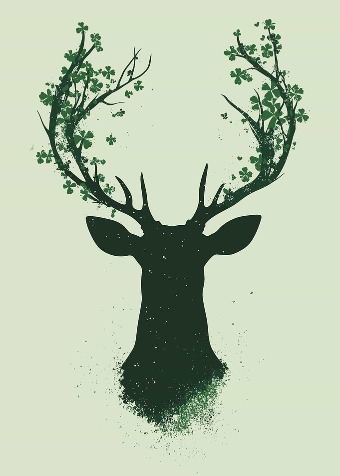 Deer with Clover Antlers