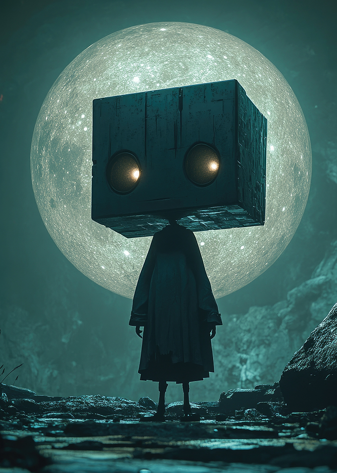 Cube Head Figure