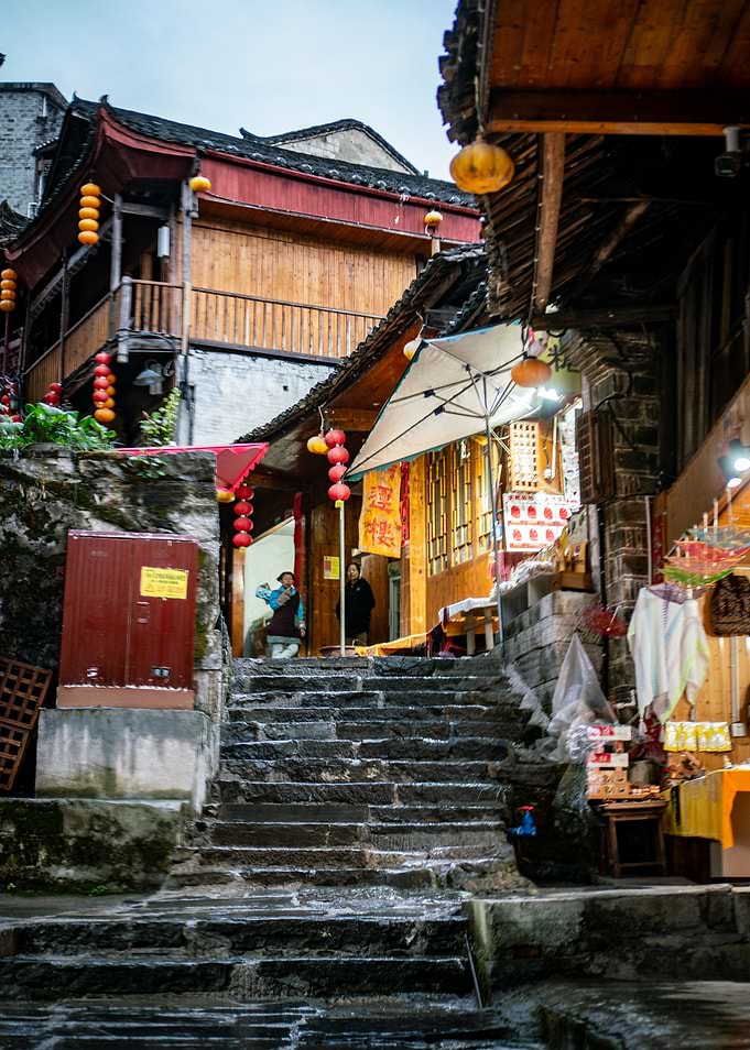 Stone Steps in Chinese Village