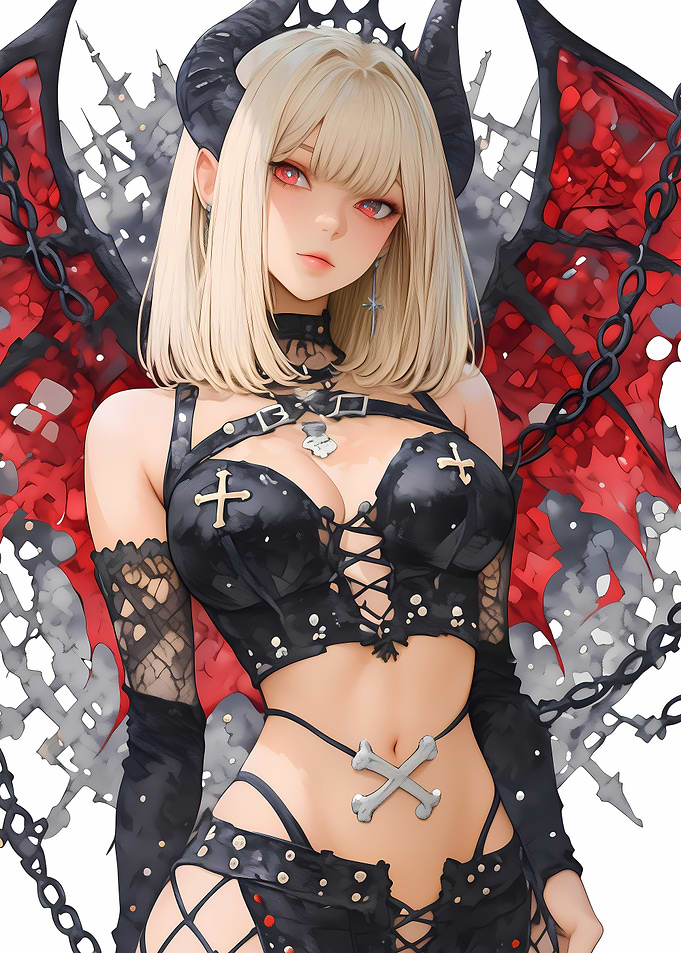 Gothic Angel with Red Wings Gaming
