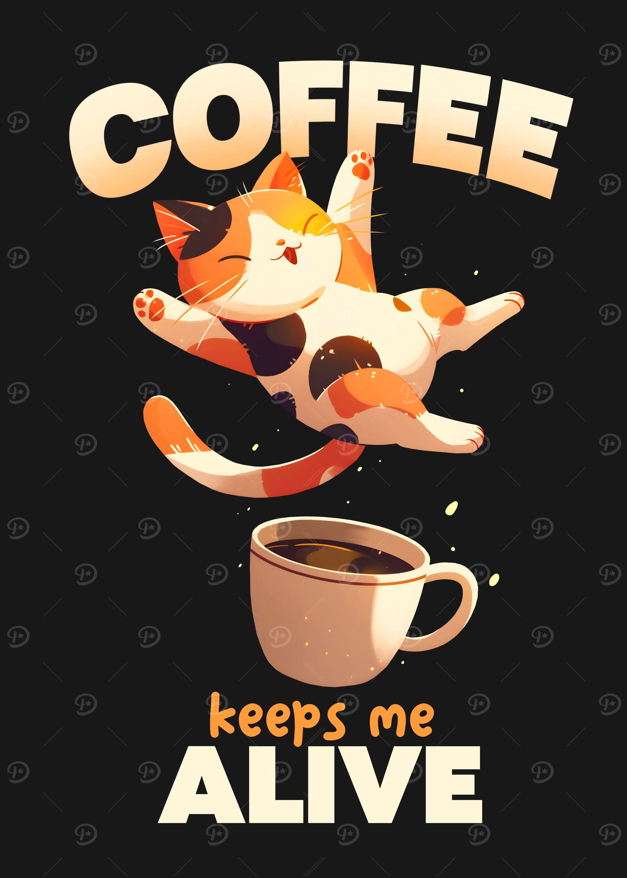 Coffee Keeps Me Alive Cat