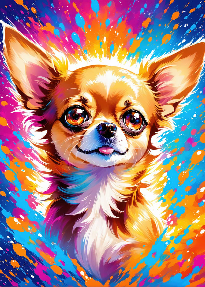 Chihuahua in Splatter Art