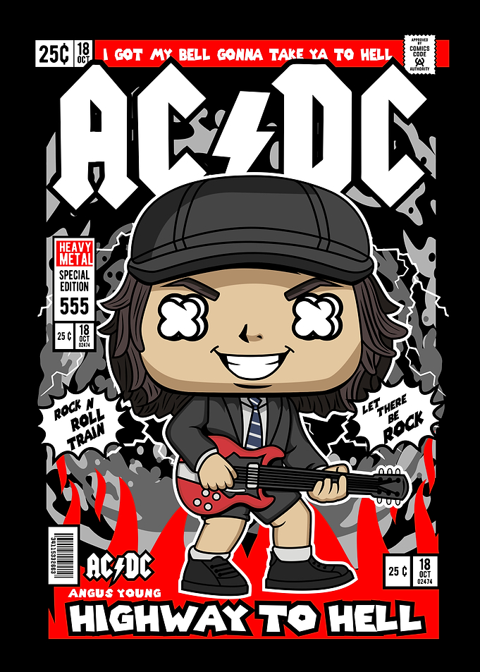 AC/DC Angus Young Comic Cover
