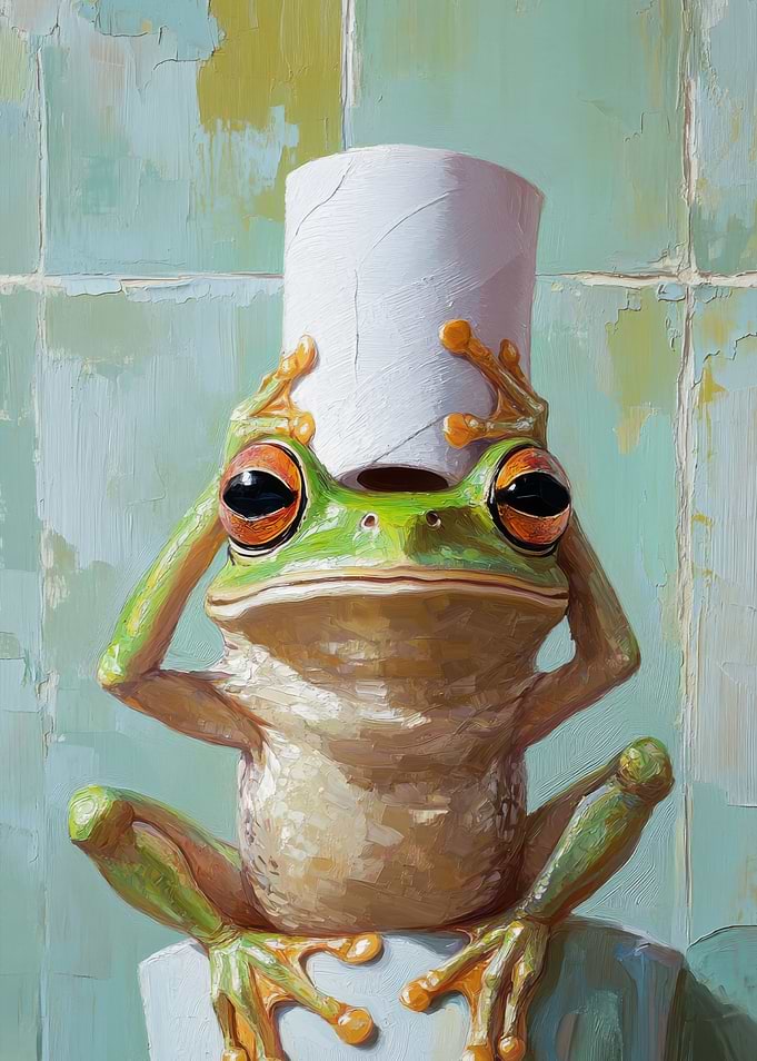Frog with Toilet Paper Roll