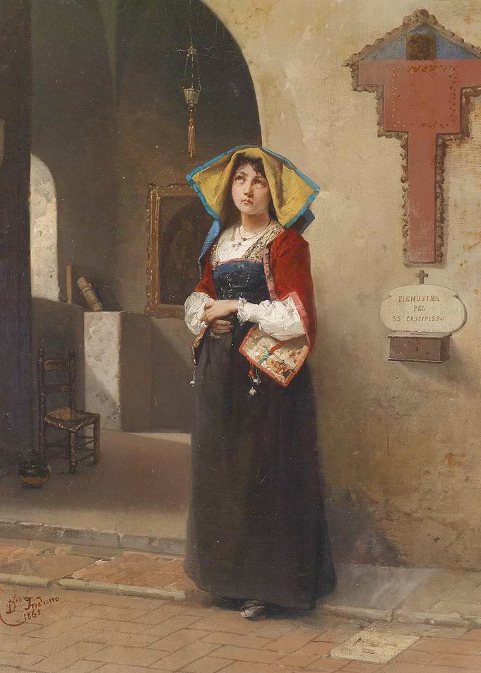 Woman Praying in Church