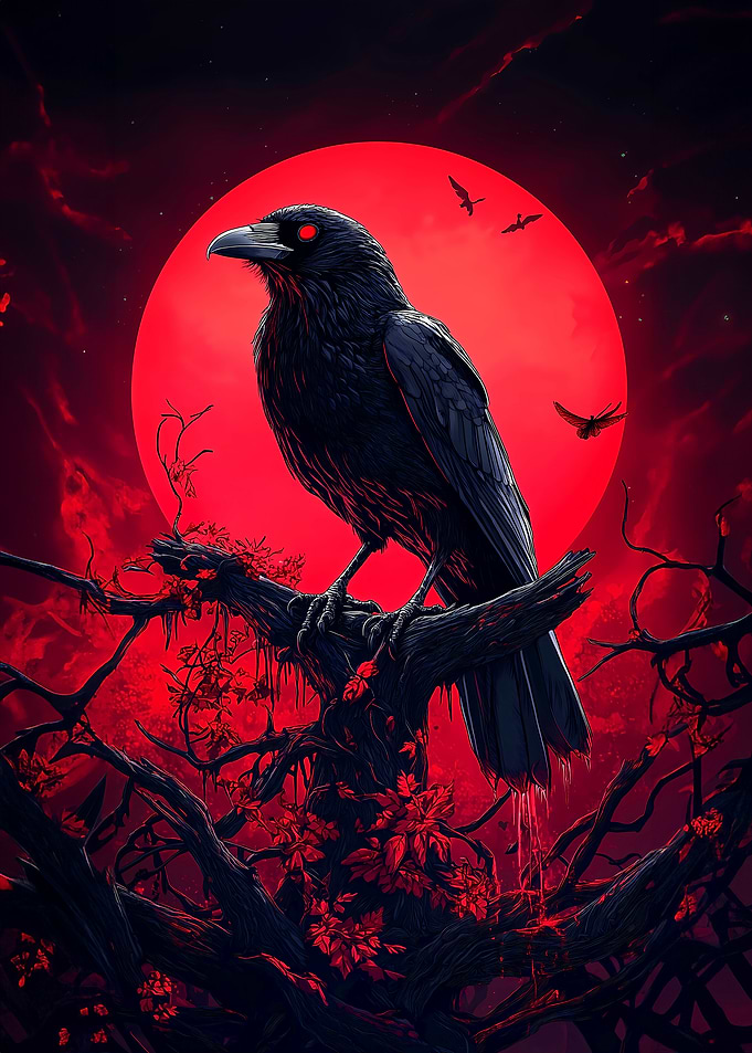 Raven Under Blood Moon