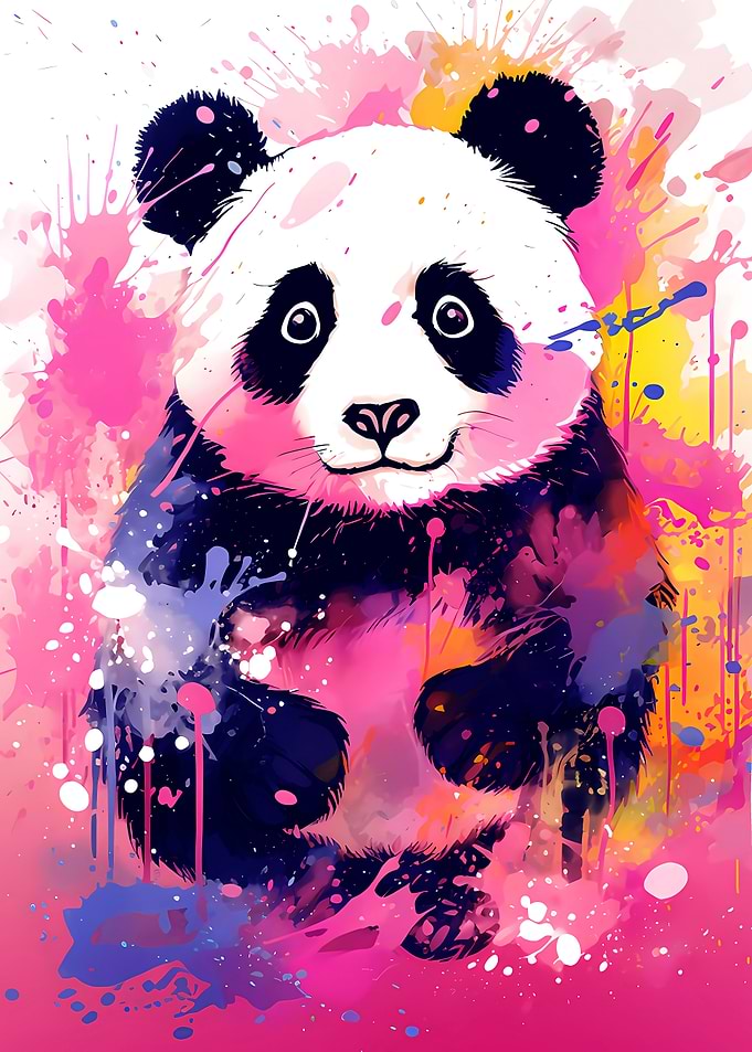Cute Panda Pop Art