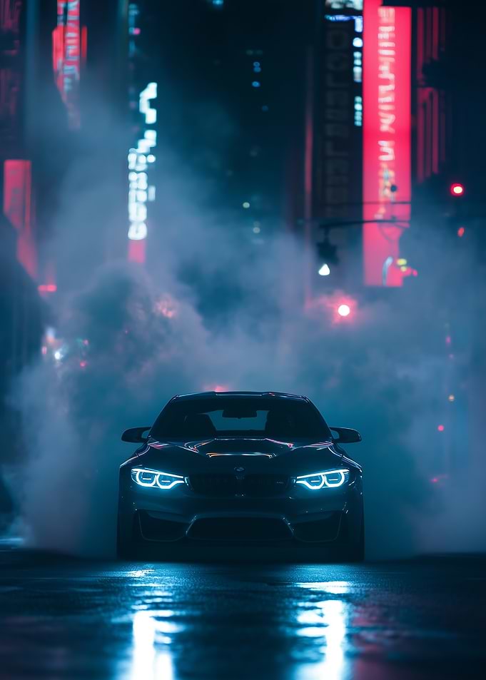 M4 F82 Burnout in City at Night