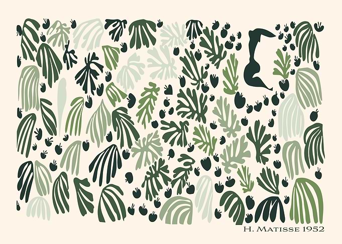 Matisse Green Leaf Abstract