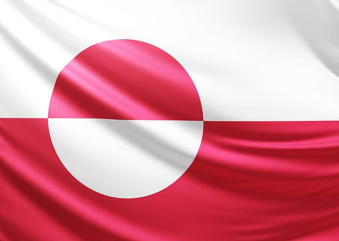 Greenland Flag, realistic flag of greeland