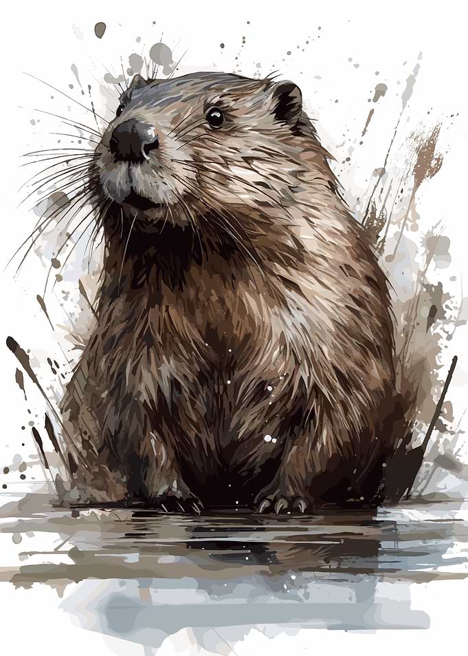 Watercolor Beaver