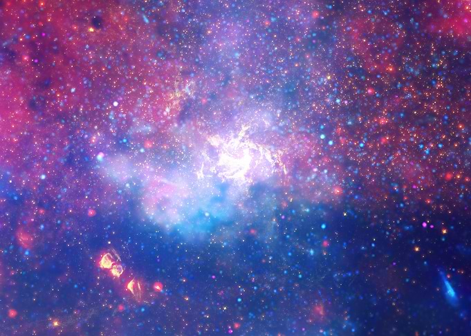 Blue & Red Cosmic Storm