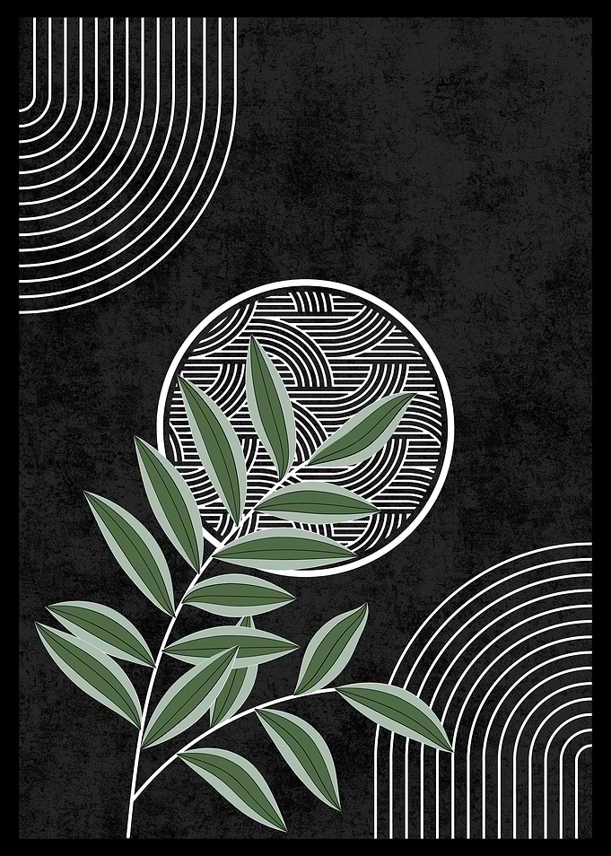 Minimalist Green Leaf Art