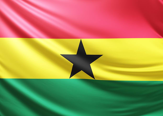 Ghana Flag, realistic flag of Ghana
