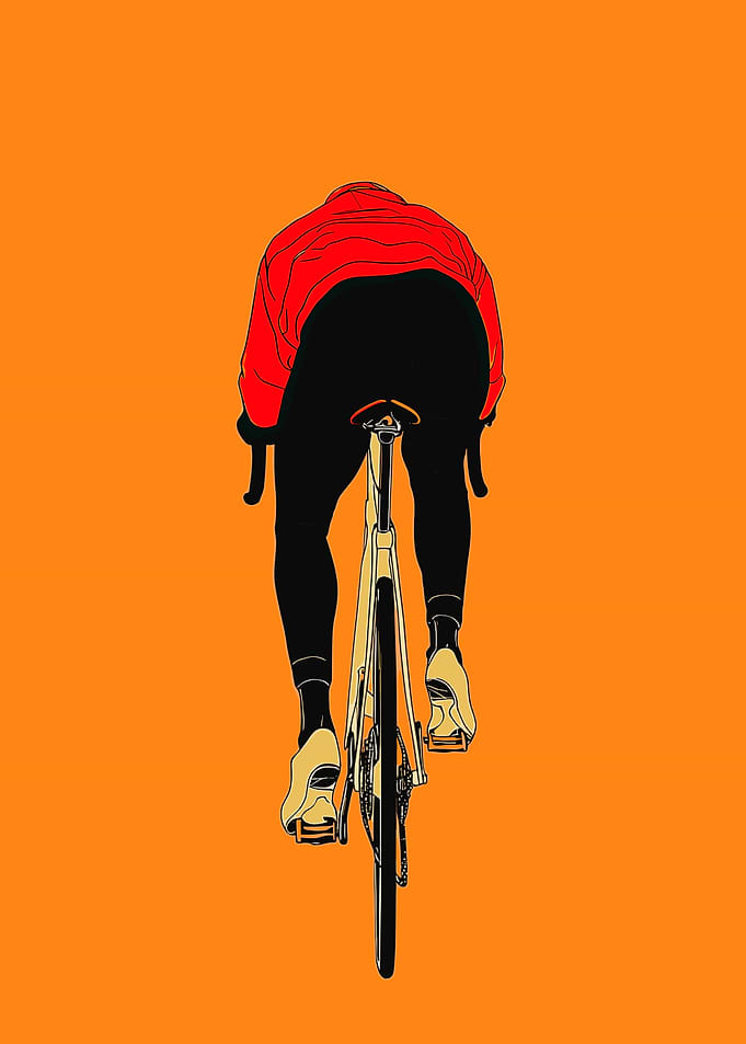 Cyclist in Red