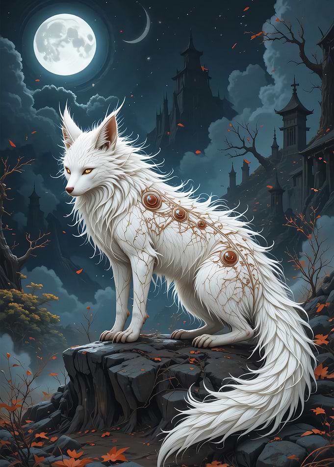White Fox with Mystical Markings