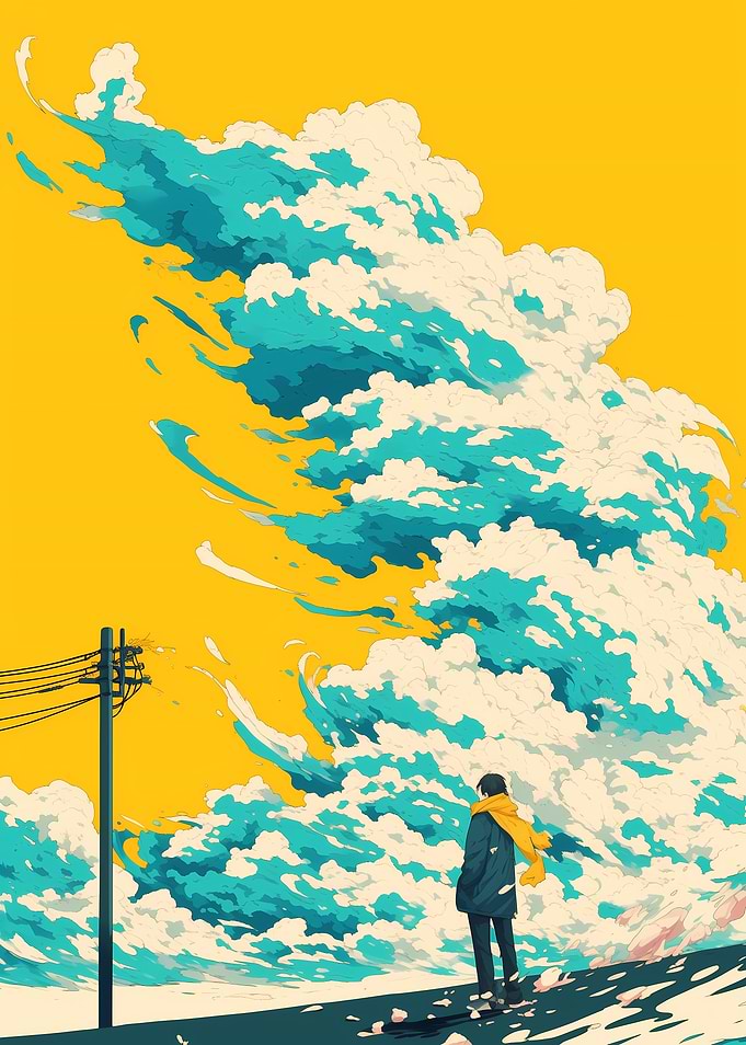 Man Facing Storm Clouds
