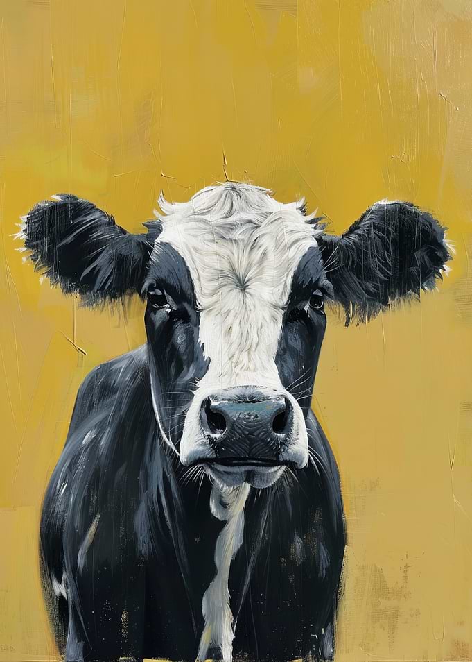Black and White Cow Portrait