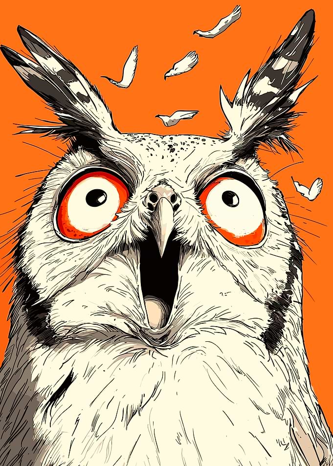Surprised Owl Illustration