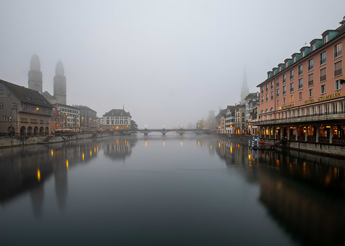 Foggy Zurich River