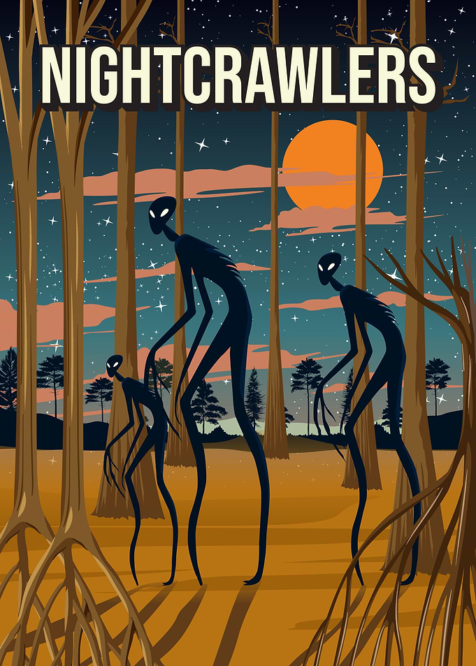 Nightcrawlers Cryptid Cryptozoology Art