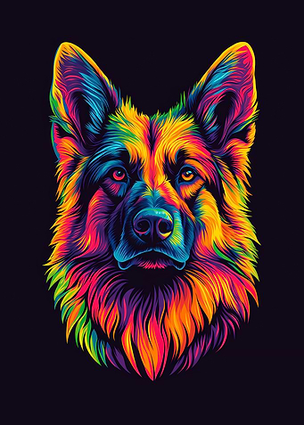 Rainbow German Shepherd