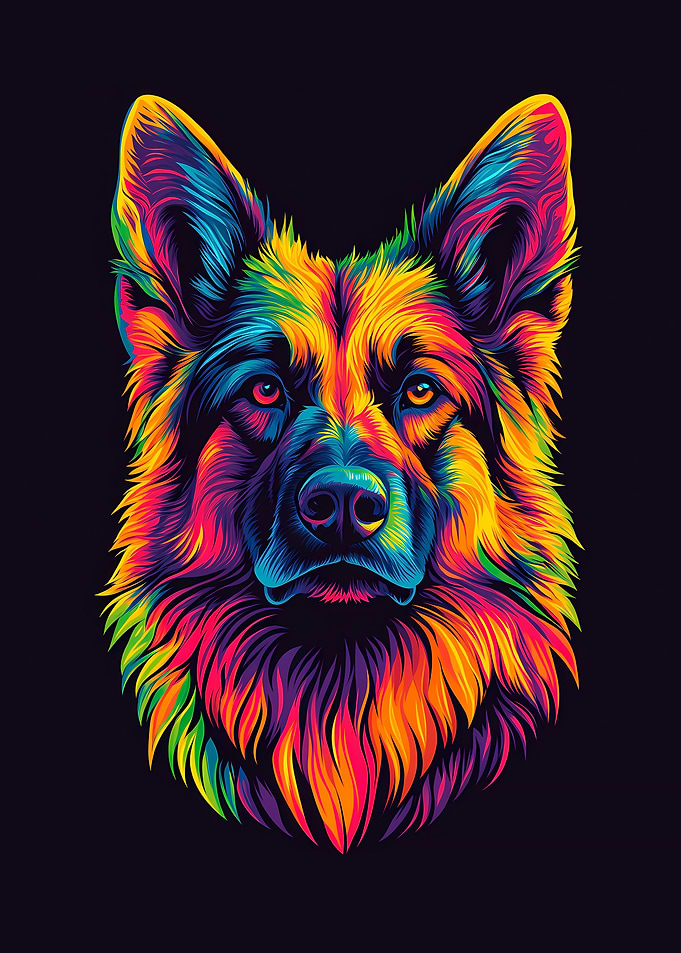 Rainbow German Shepherd