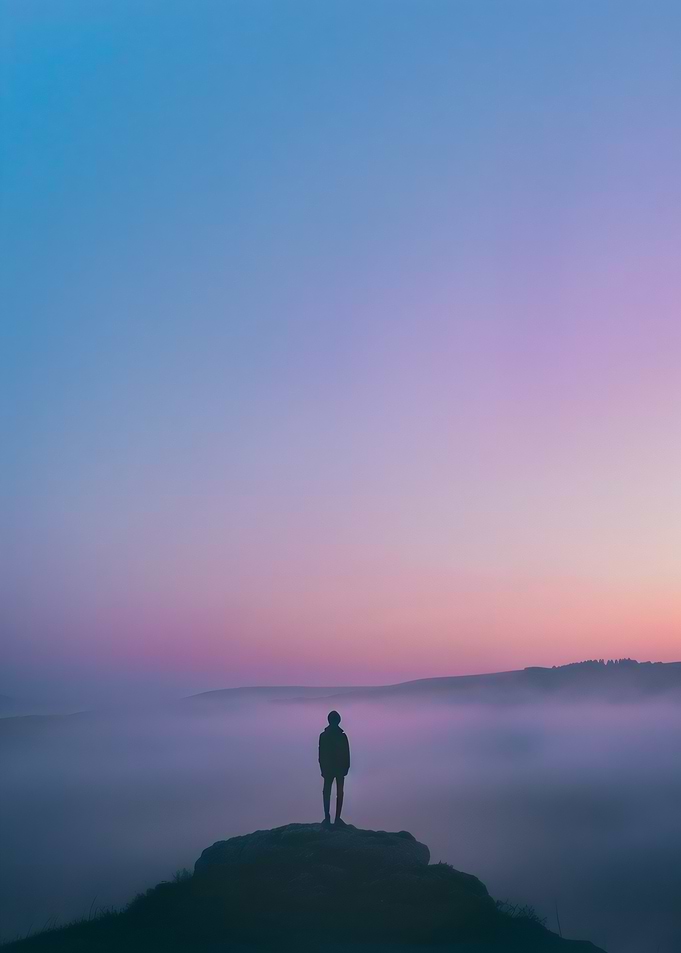 Peaceful Foggy Sunset