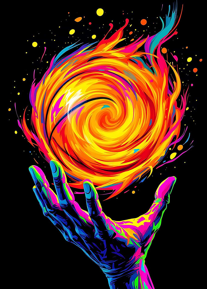 Ignite the Basketball Flame: Vibrant Energy Unleashed