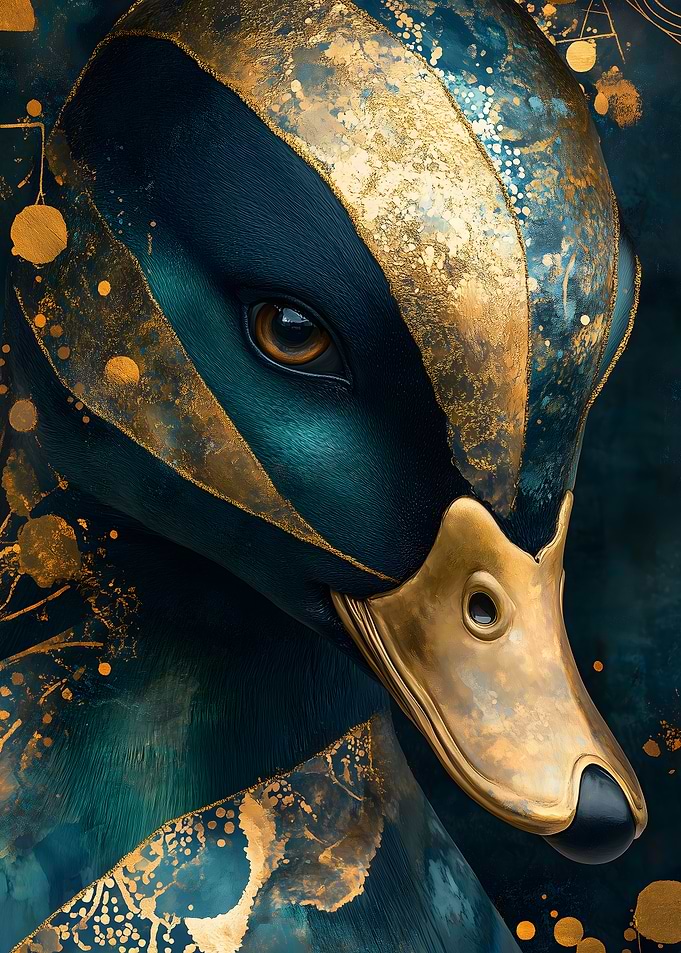 Golden Duck Portrait Animal