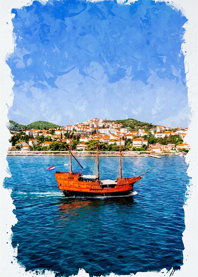 Sailing Ship in Harbor