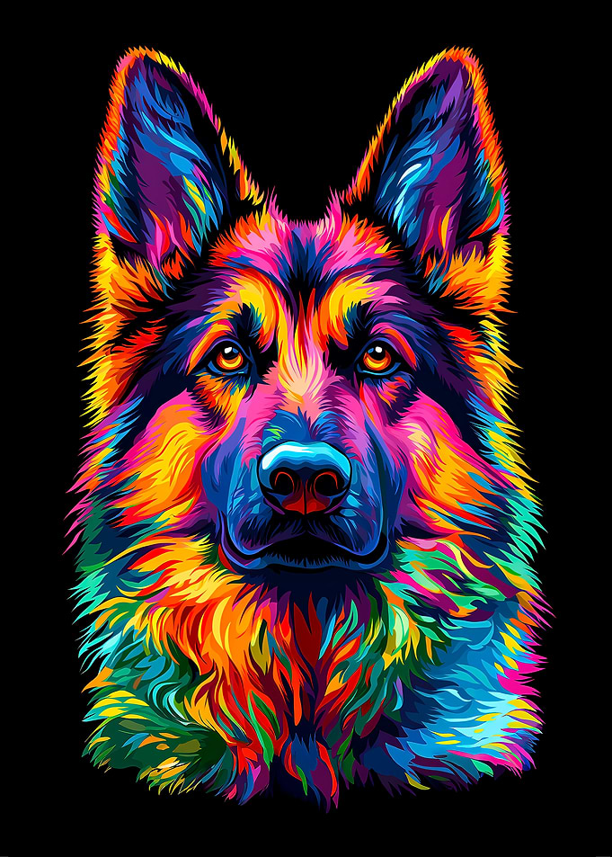 Rainbow German Shepherd