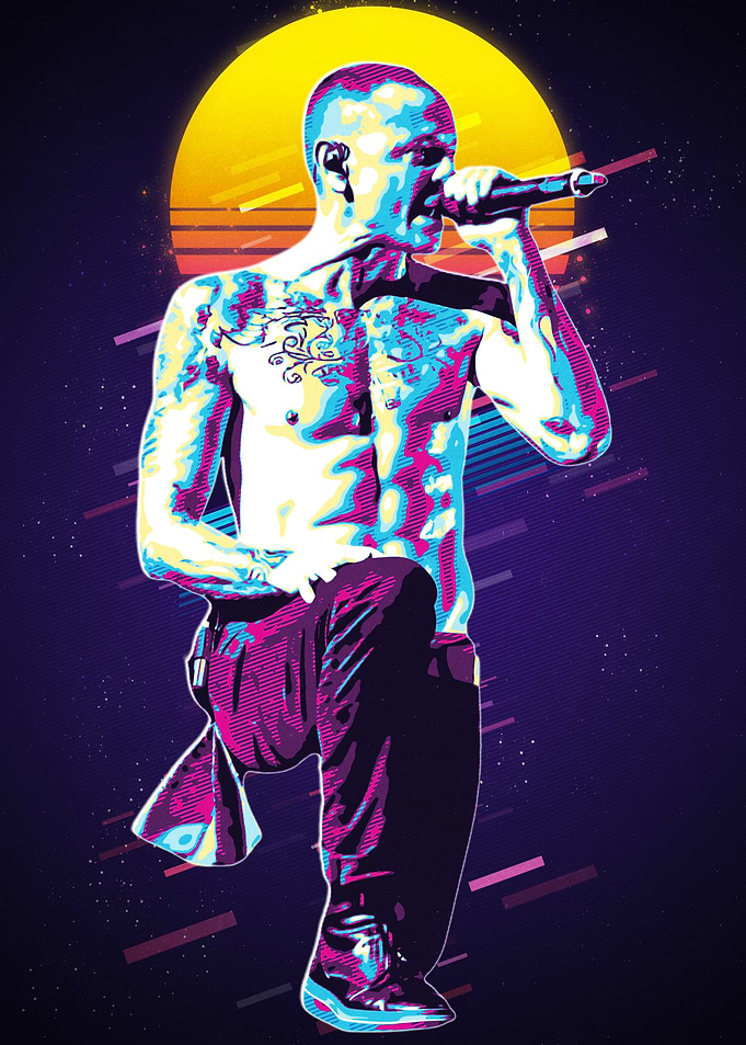 Chester Bennington 80s Retro