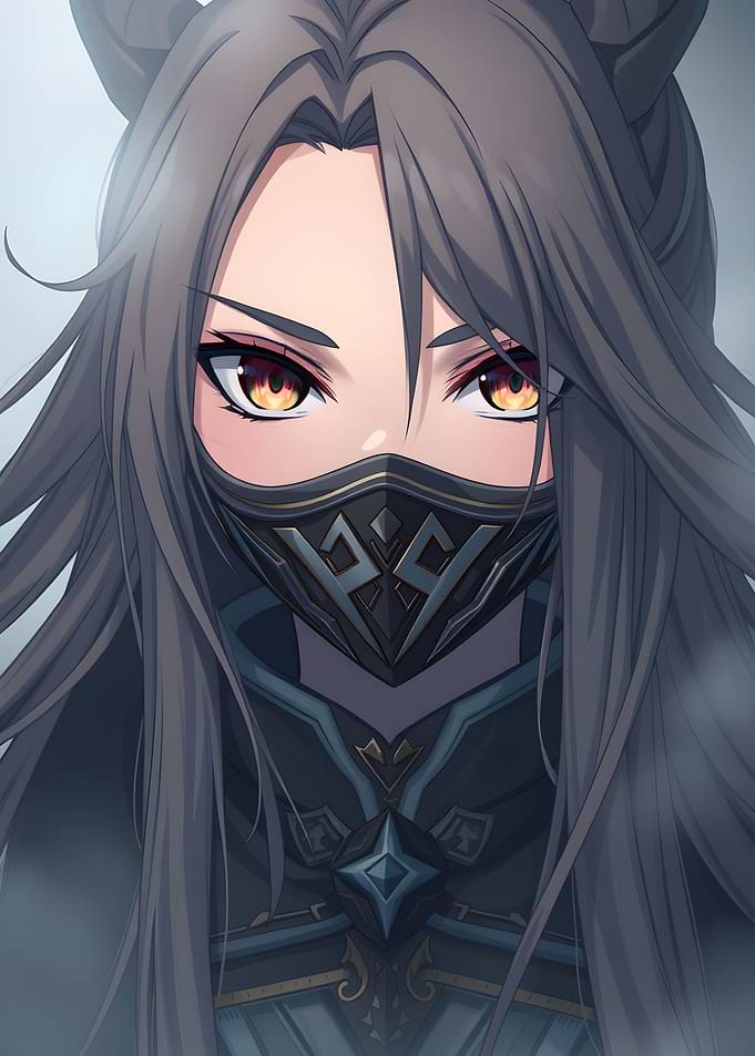 Anime Girl with Mask