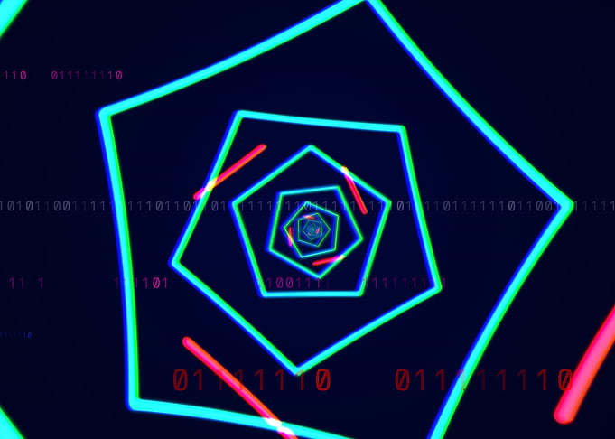 Neon Hexagon Tunnel