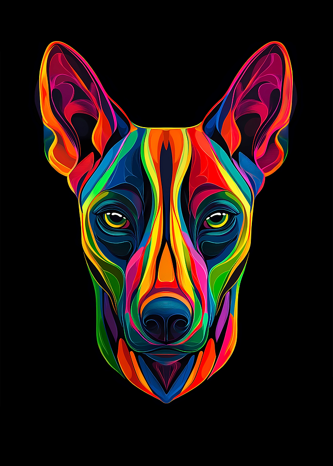 Rainbow Dog Portrait