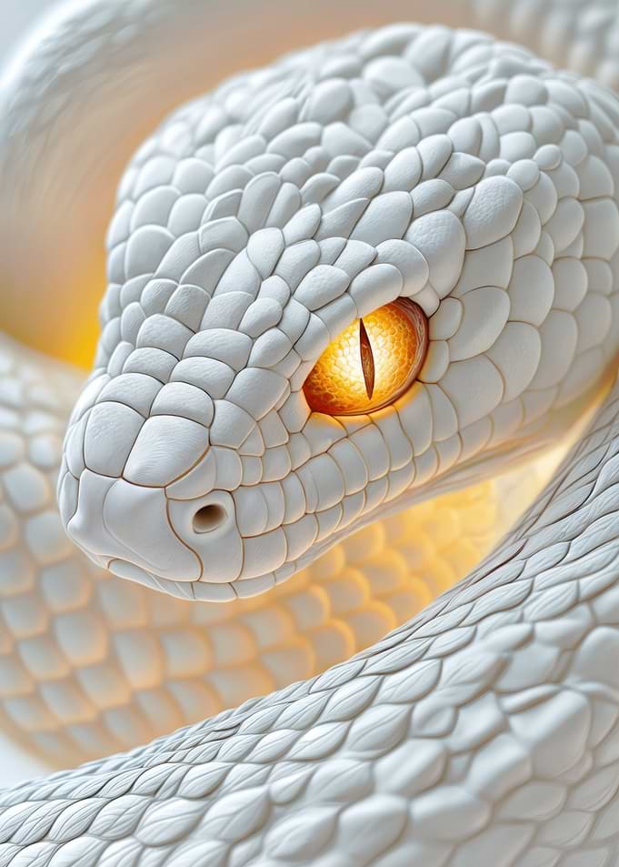 Majestic White Snake Poster