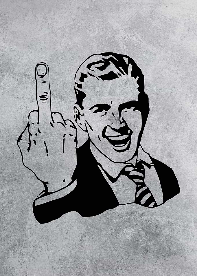 Man Giving Middle Finger