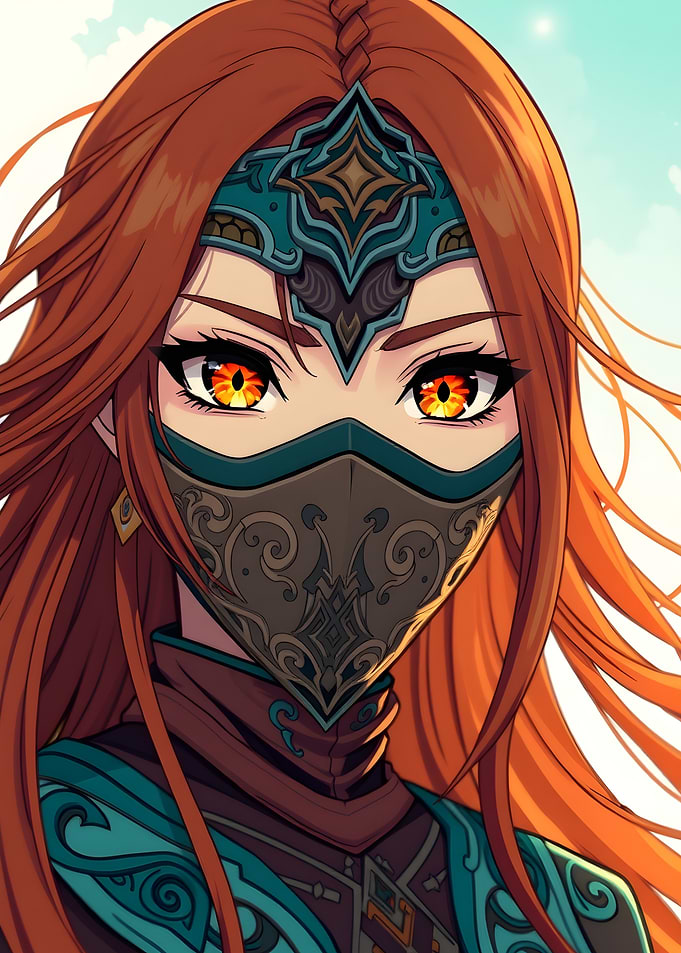 Fiery-Eyed Anime Warrior