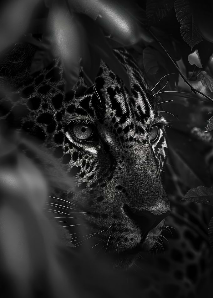 Leopard Close-Up in fineart photography in black and white