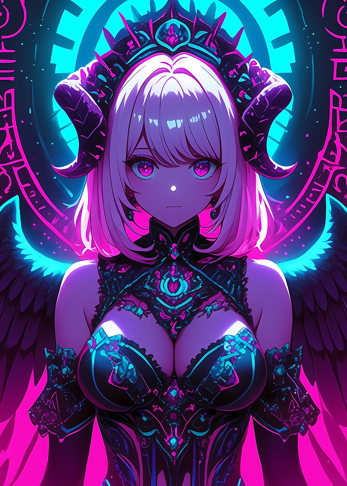 Cyberpunk Angel Anime Girl Waifu Gaming