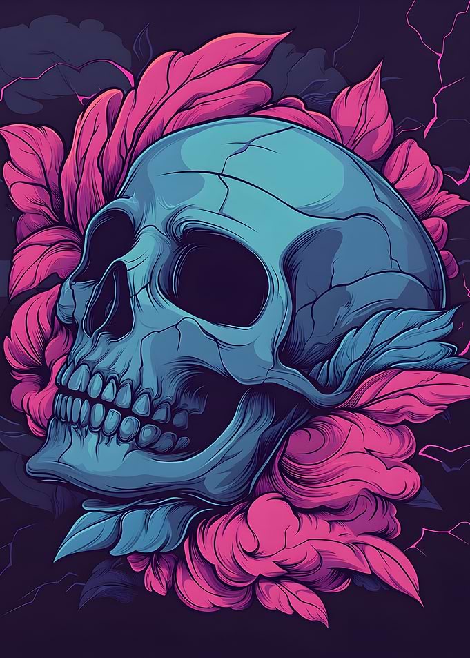 Skull with Flowers